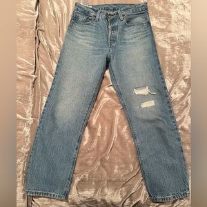 Levi’s 501 cropped jeans, sz 27